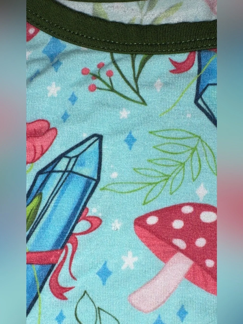 The Twisted Lily bamboo 2-piece pajamas 5/6 witchy mushrooms and crystals